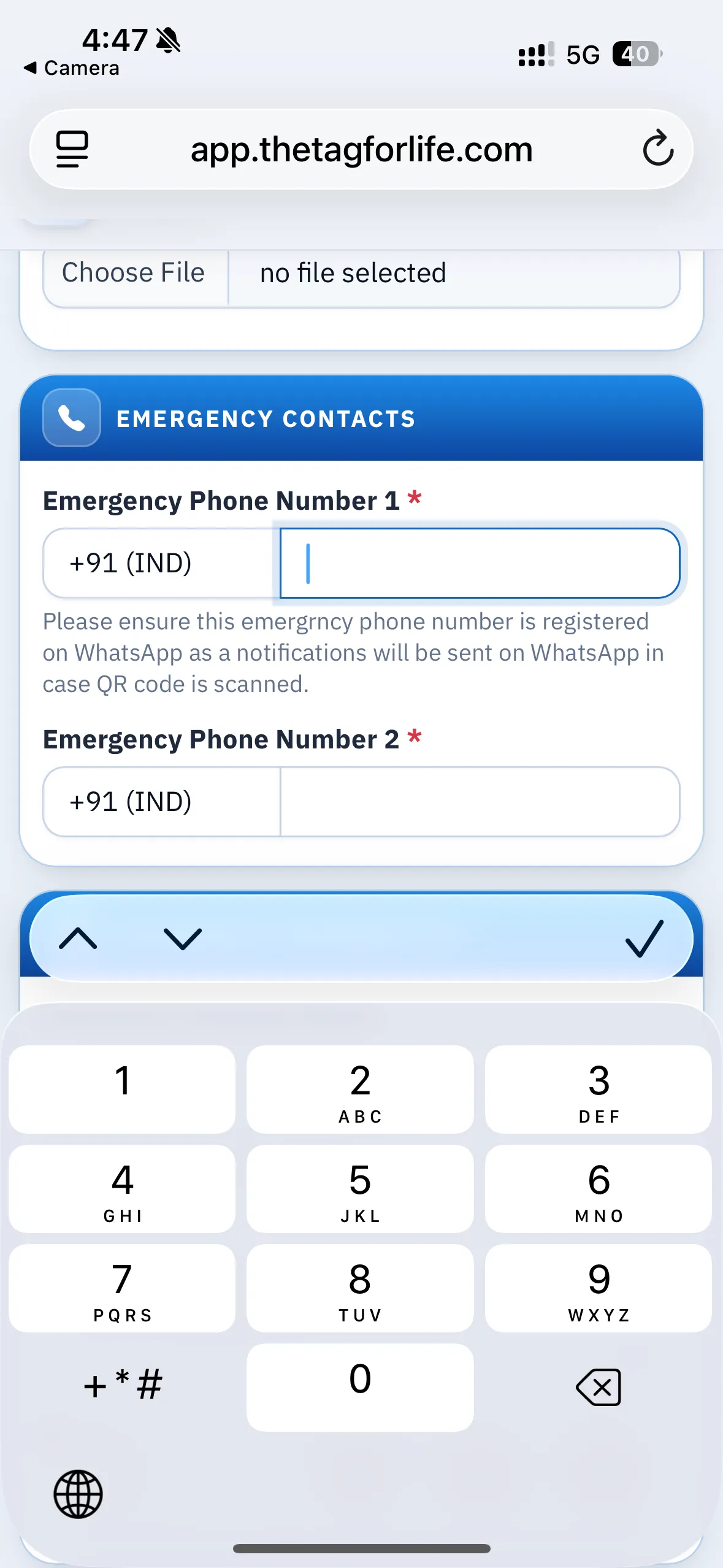 Signup step 5
