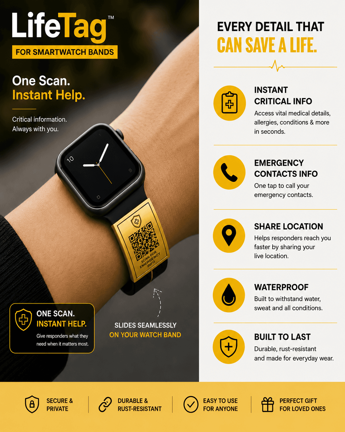LifeTag Along (For Smart Watch Band)